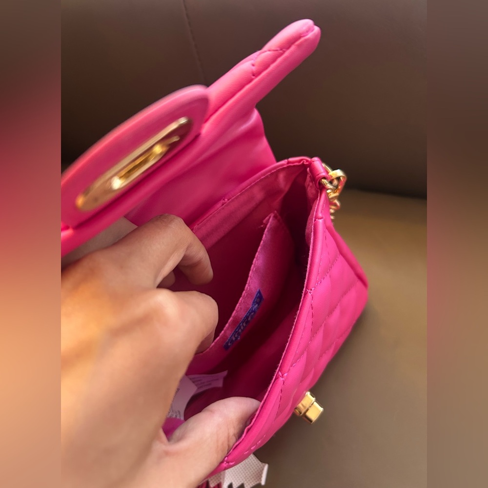 Hot Pink Quilted Crossbody Bag - Picture 16 of 16
